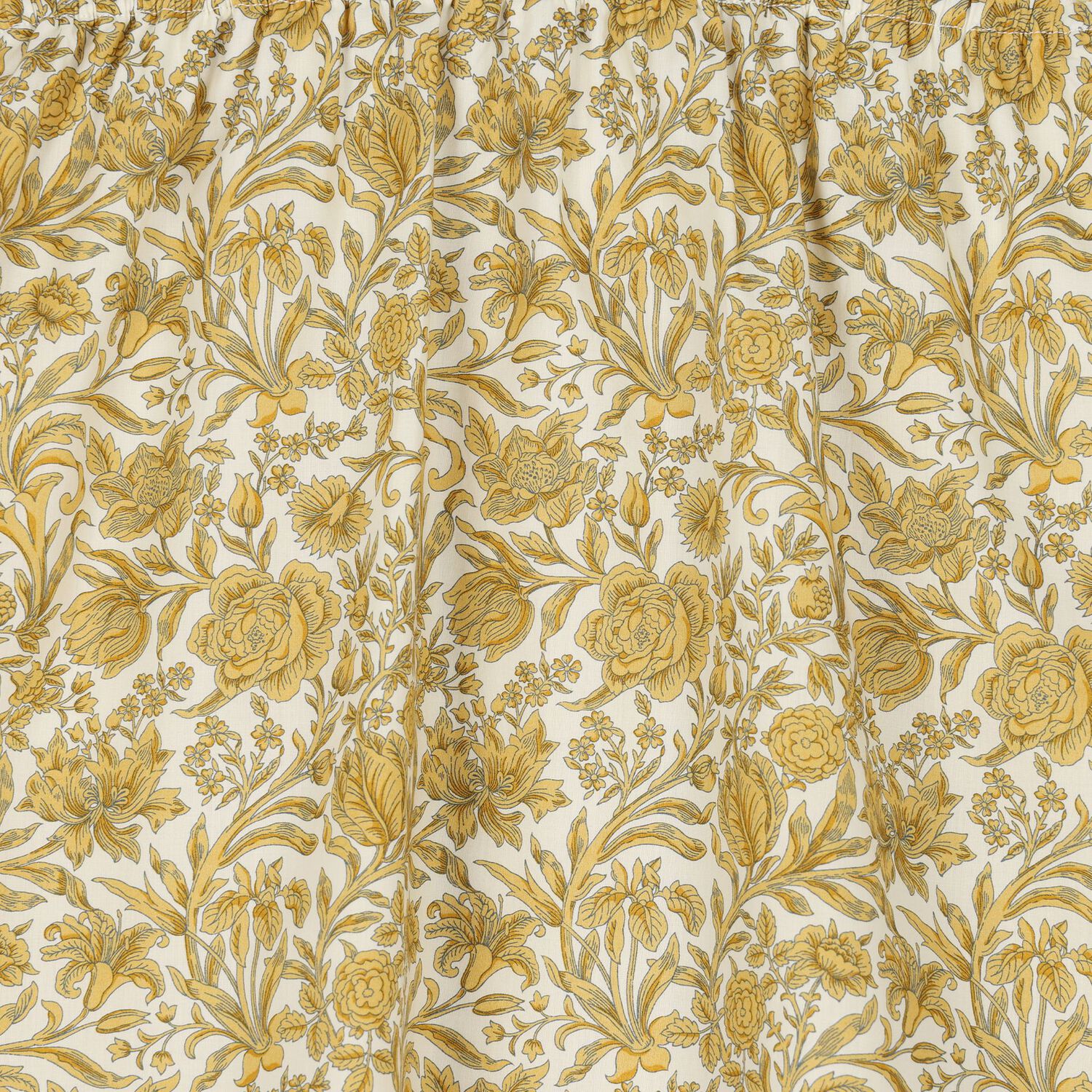 Girls White & Gold Floral Dress, 1, hi-res
