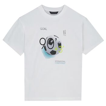 Boys White Football T-Shirt