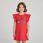 فستان بالشعار باللون الوردي , 1, hi-res