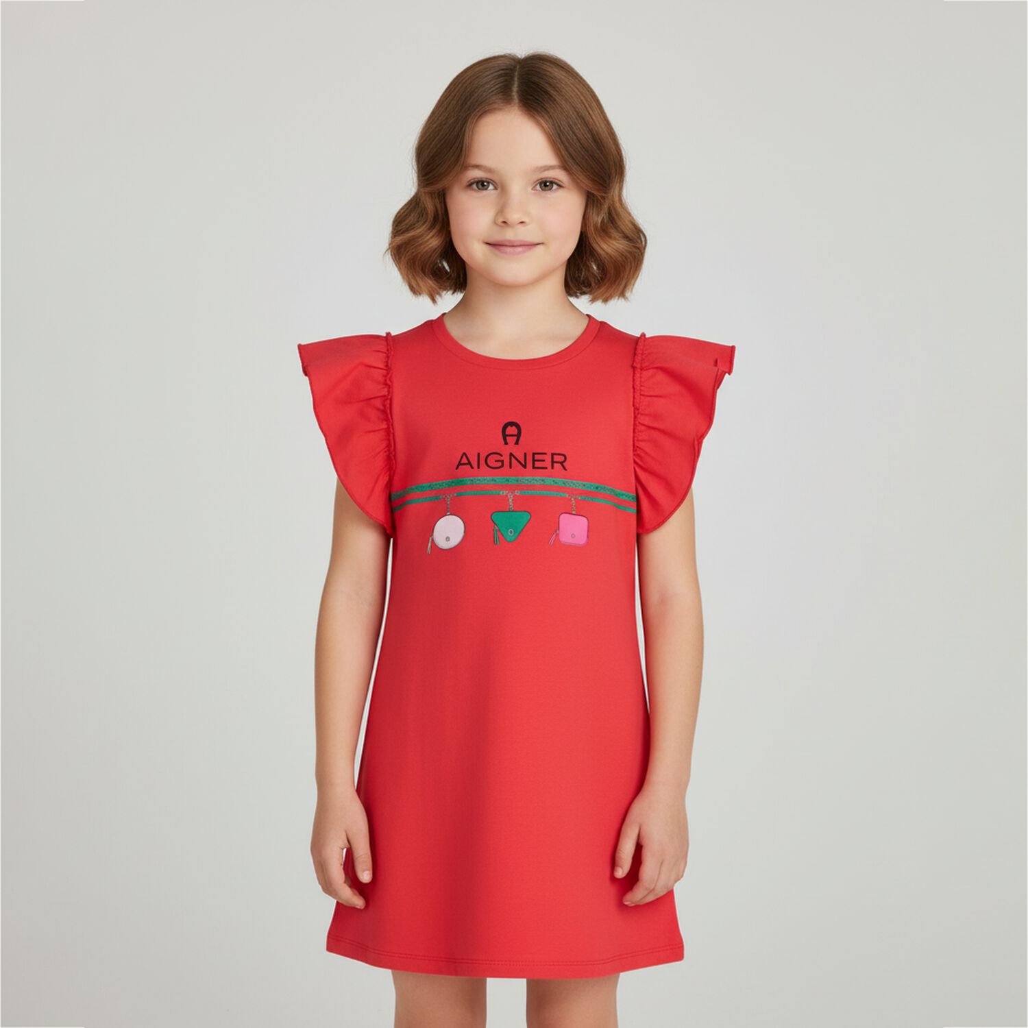 فستان بالشعار باللون الوردي , 1, hi-res image number null