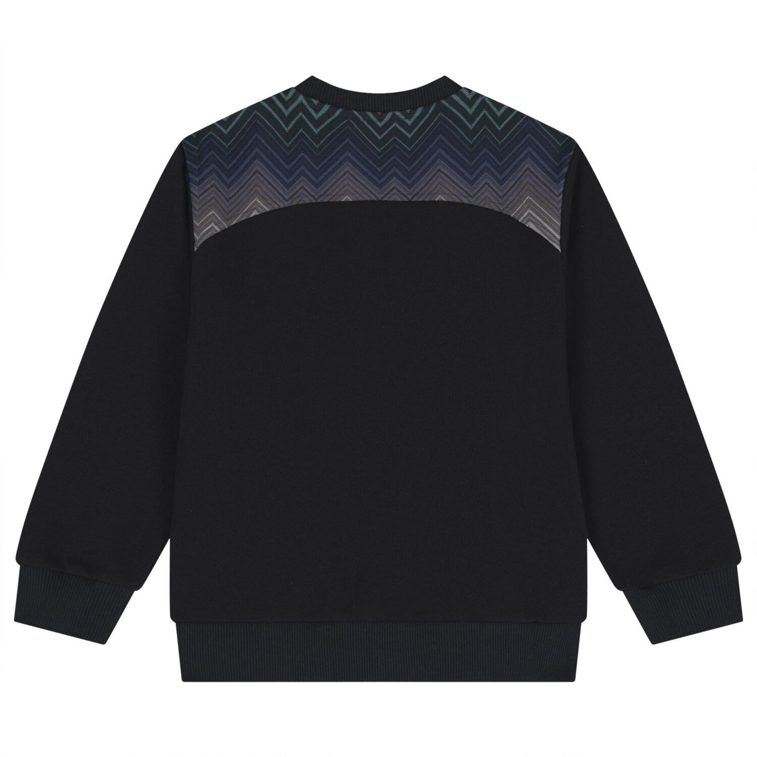 Boys Black Zig Zag Logo Sweatshirt, 1, hi-res