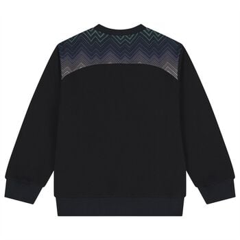 Boys Black Zig Zag Logo Sweatshirt