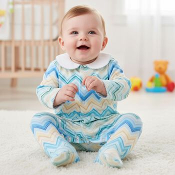 Blue & Yellow Zig Zag Babygrow