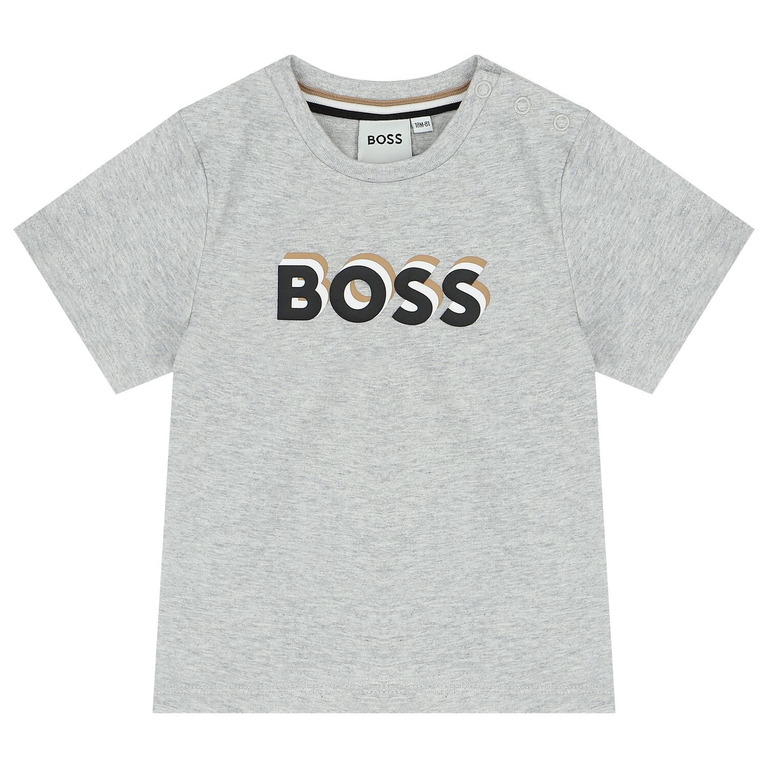 Younger Boys Grey Logo T-Shirt, 2, hi-res