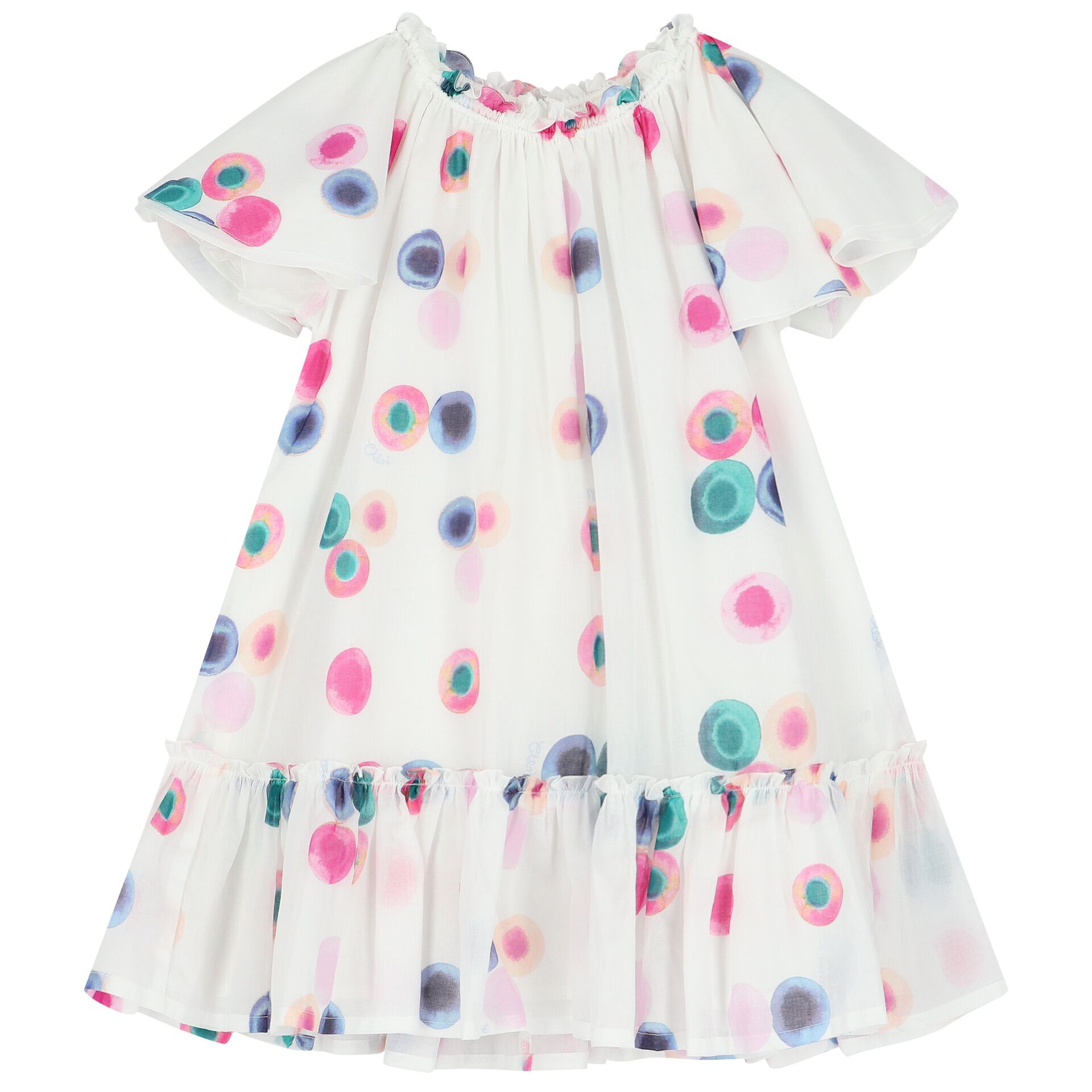 CHLOE Girls White Ruffled Dress | Junior Couture