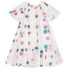 Girls White Ruffled Dress, 1, hi-res