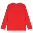 Red Teddy Bear Logo Long Sleeve Top, 2, hi-res