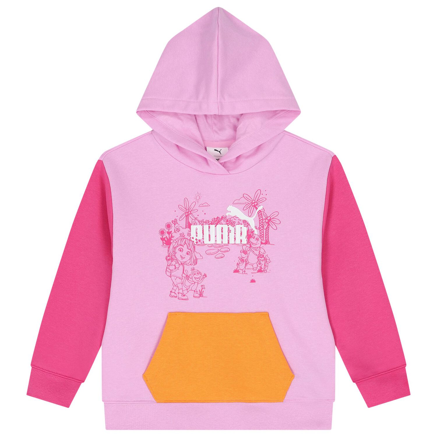 Girls Pink Dora The Explorer Hooded Top, 1, hi-res