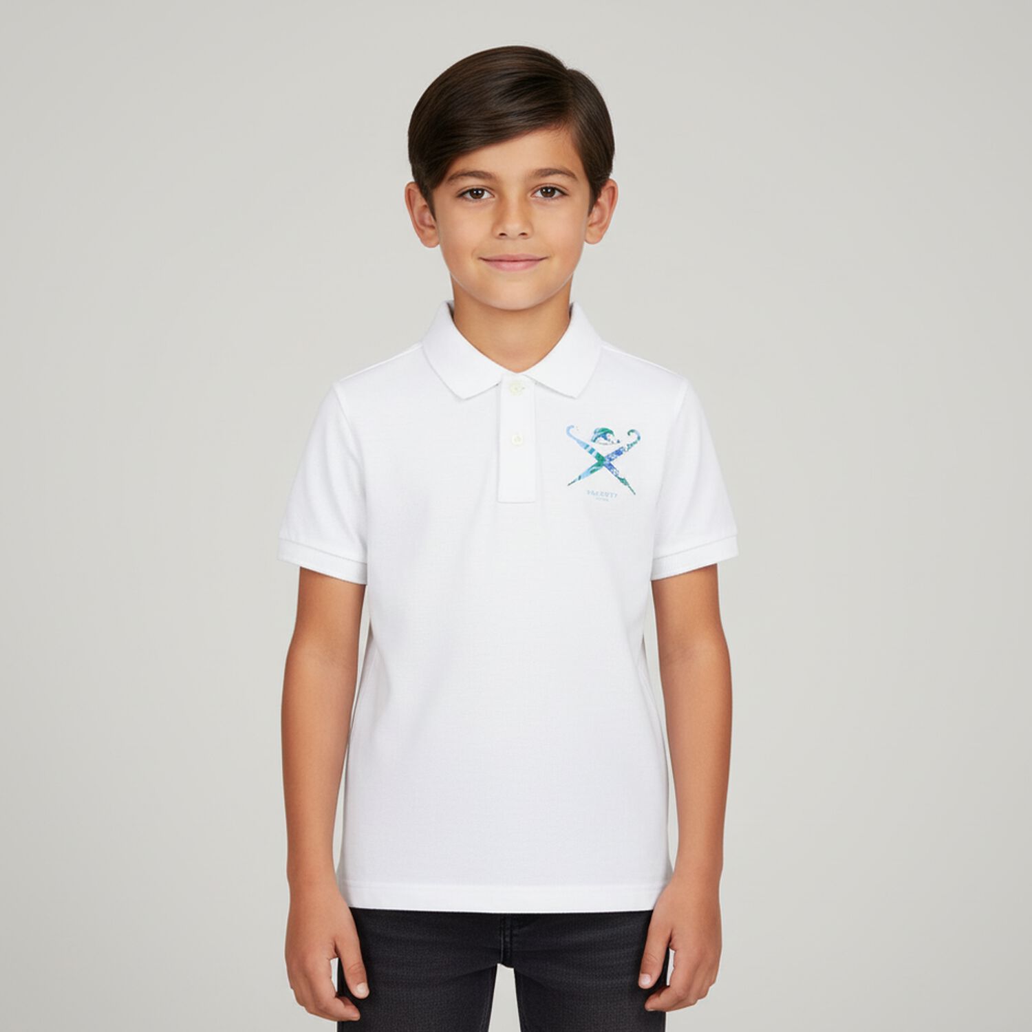 Boys White Logo Polo Shirt, 1, hi-res image number null