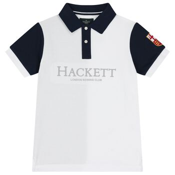 Boys White Logo Polo Shirt
