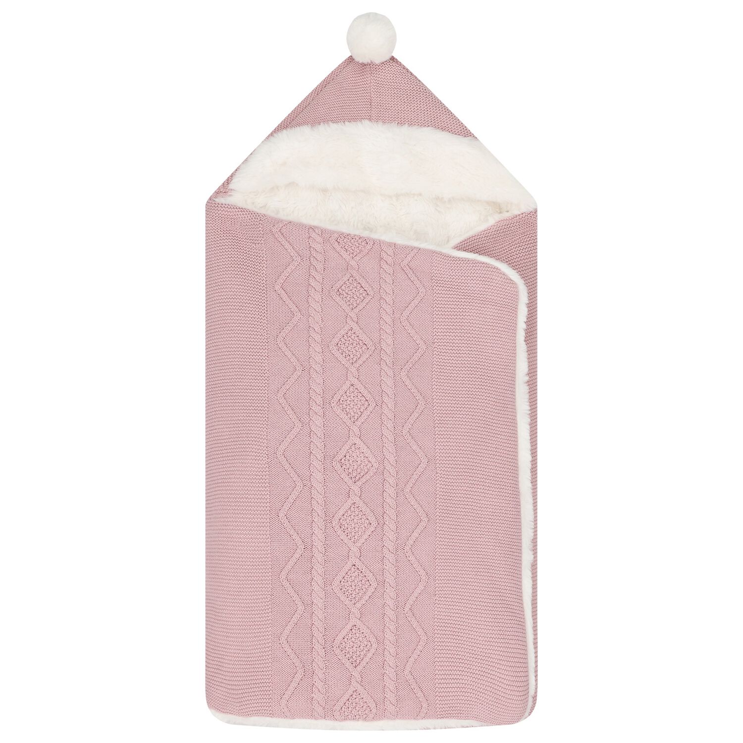 Baby Girls Pink Knitted Nest, 1, hi-res