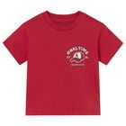 Younger Boys Red Cap T-Shirt, 3, hi-res