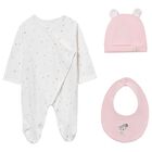 Baby Girls Ivory & Pink Babygrow Gift Set, 2, hi-res