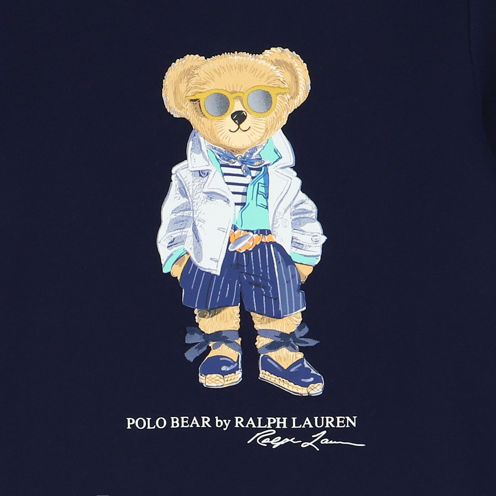Ralph Lauren Girls Navy Blue Polo Bear Dress Junior Couture