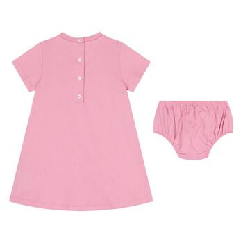 Younger Girls Pink Logo Dress Set 