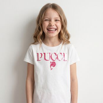 Girls White Logo T-Shirt 