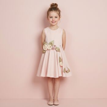 Girls Pink Floral Dress