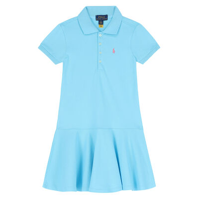 Girls Blue Logo Polo Dress