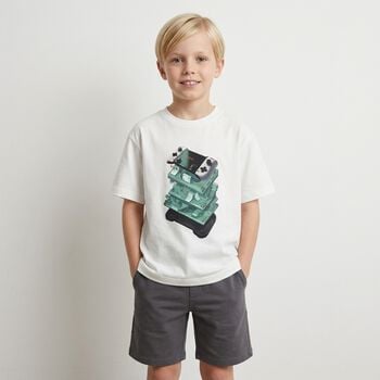Boys White Game Console T-Shirt