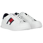 Boys White Logo Trainers, 1, hi-res