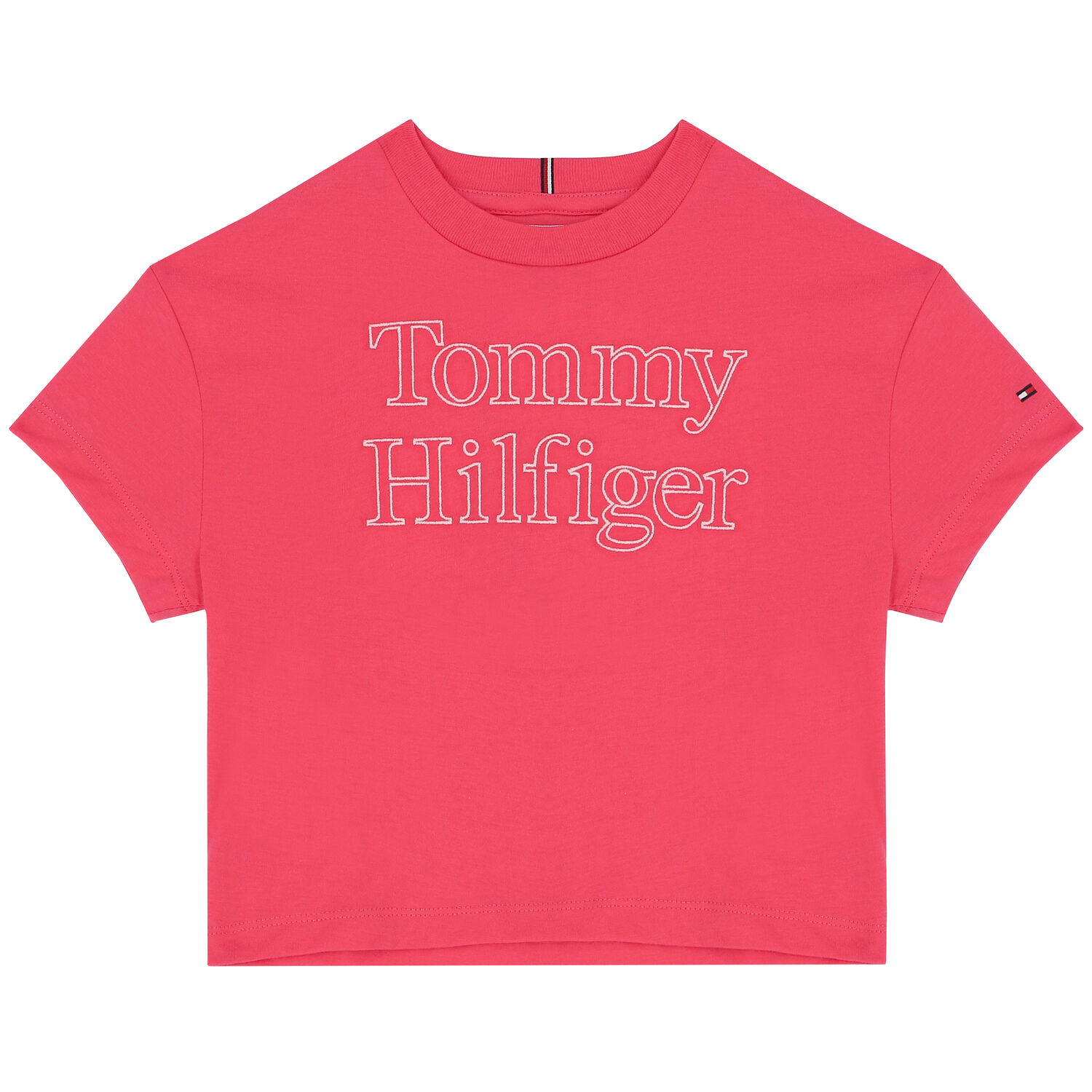 تيشيرت بنات بالشعار باللون الوردي, 1, hi-res