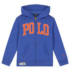 Boys Blue Logo Zip Up Top, 1, hi-res