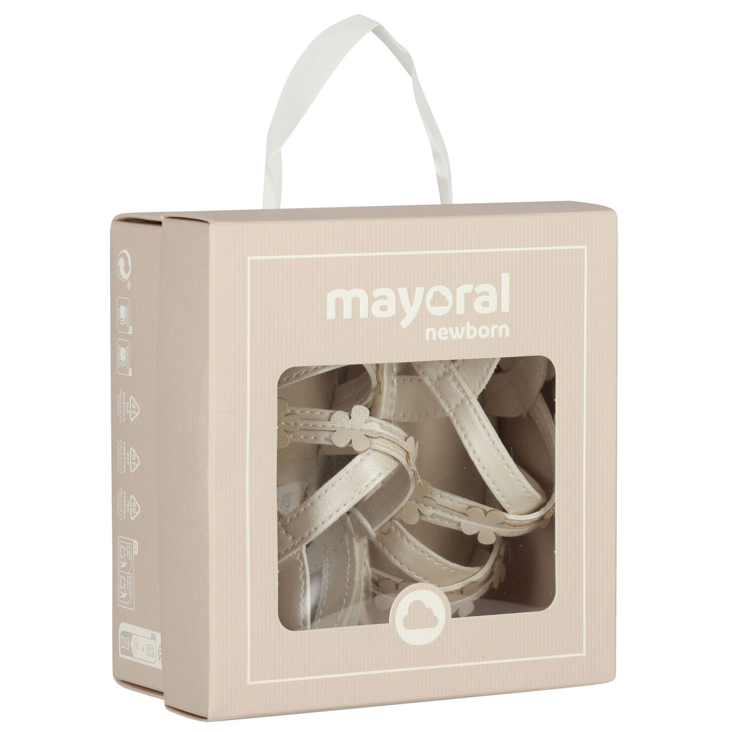 صنادل زهور عاجية اللون للبنات الصغيرات, 2, hi-res