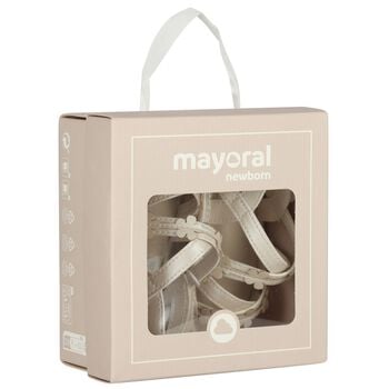 صنادل زهور عاجية اللون للبنات الصغيرات