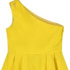 Girls Yellow One Shoulder Dress, 1, hi-res