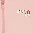 Girls Pink Logo Hooded Zip Up Top, 1, hi-res