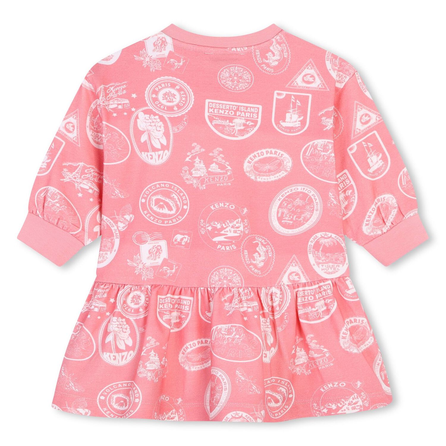 Younger Girls Pink Logo Dress, 1, hi-res