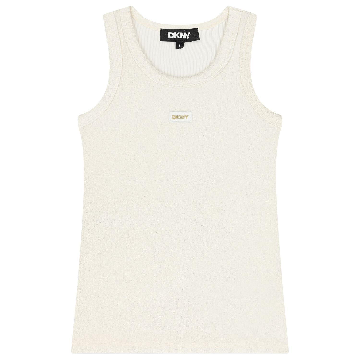 Girls Beige Logo Sleeveless Top, 1, hi-res image number null