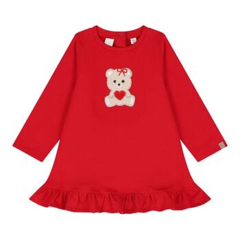 Baby Girls Red Teddy Bear Dress