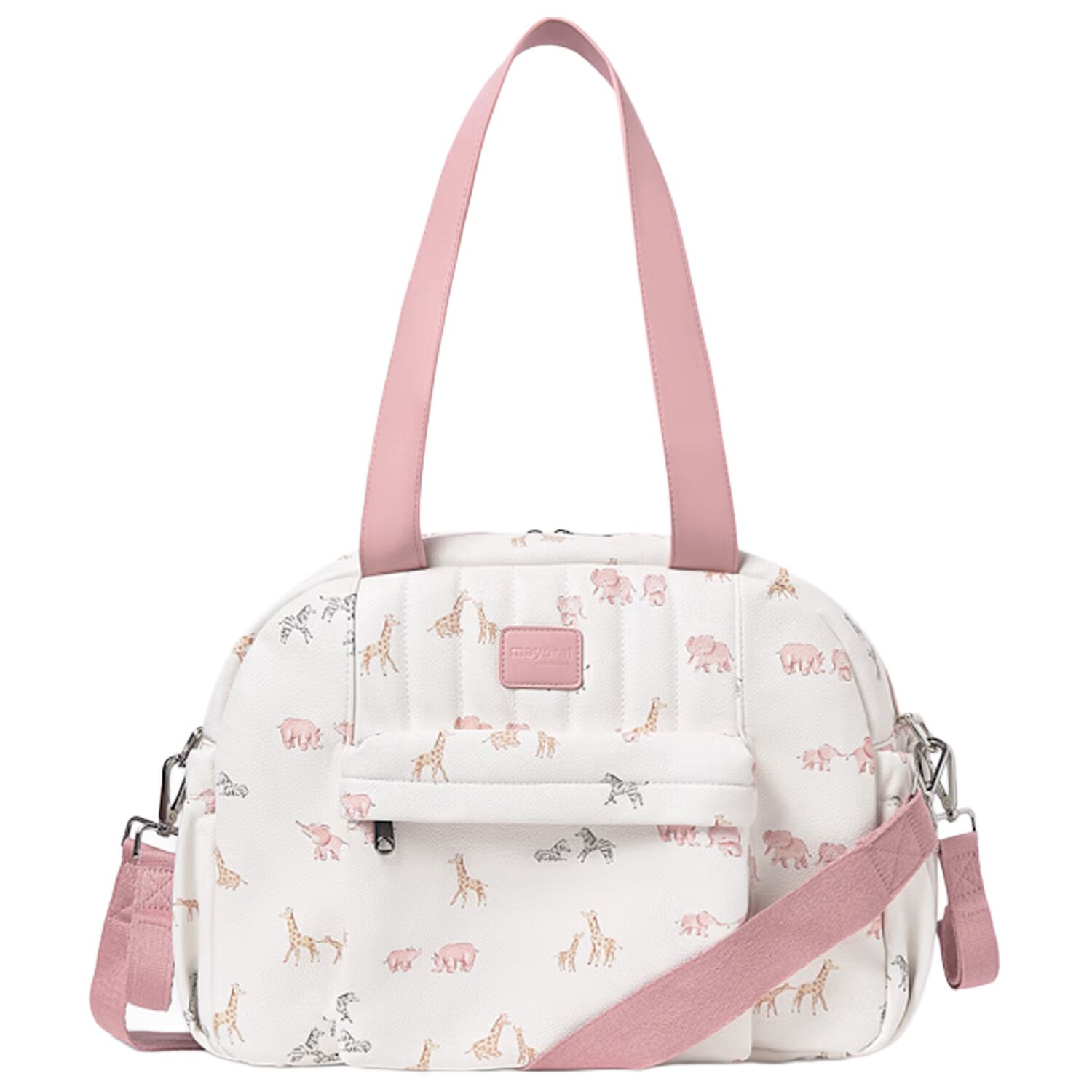 Baby Girls Ivory & Pink Changing Bag, 3, hi-res