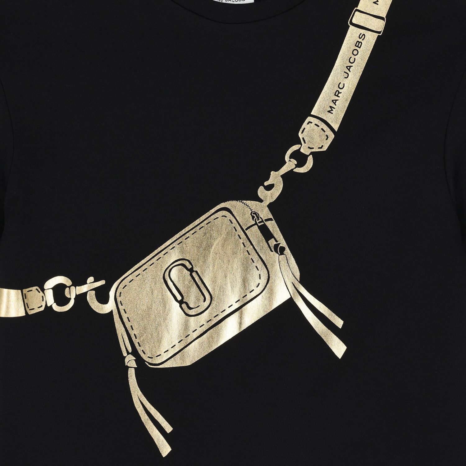 Girls Black & Gold Logo Dress, 1, hi-res image number null