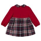 Younger Girls Red & Navy Blue Tartan Dress, 2, hi-res
