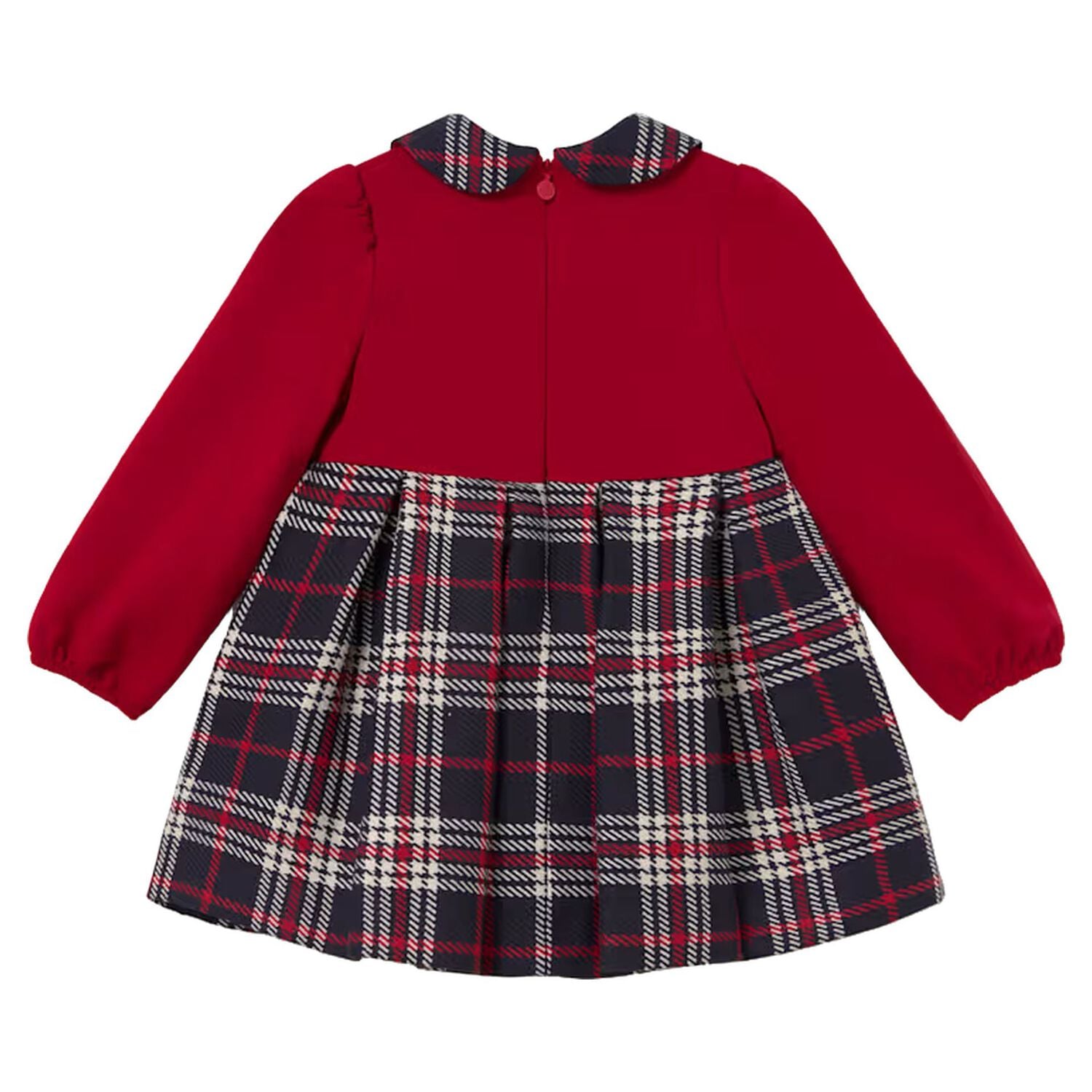 Younger Girls Red & Navy Blue Tartan Dress, 2, hi-res