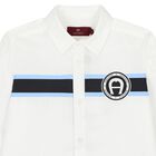 Boys White Logo Shirt, 1, hi-res