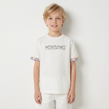 Boys White Logo T-Shirt