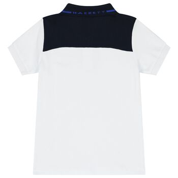 Boys White Logo Polo Shirt