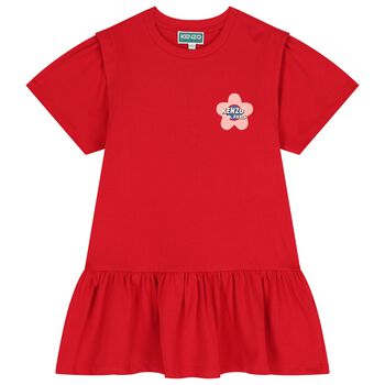 Girls Red Logo Dress
