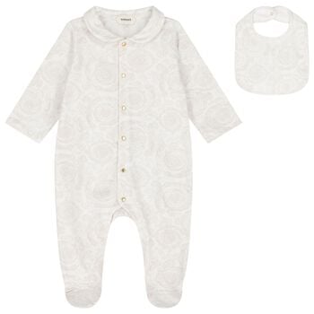 Ivory & Beige Barocco Babygrow Gift Set