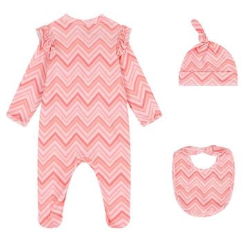 Baby Girls Pink Zig Zag Babygrow Set 