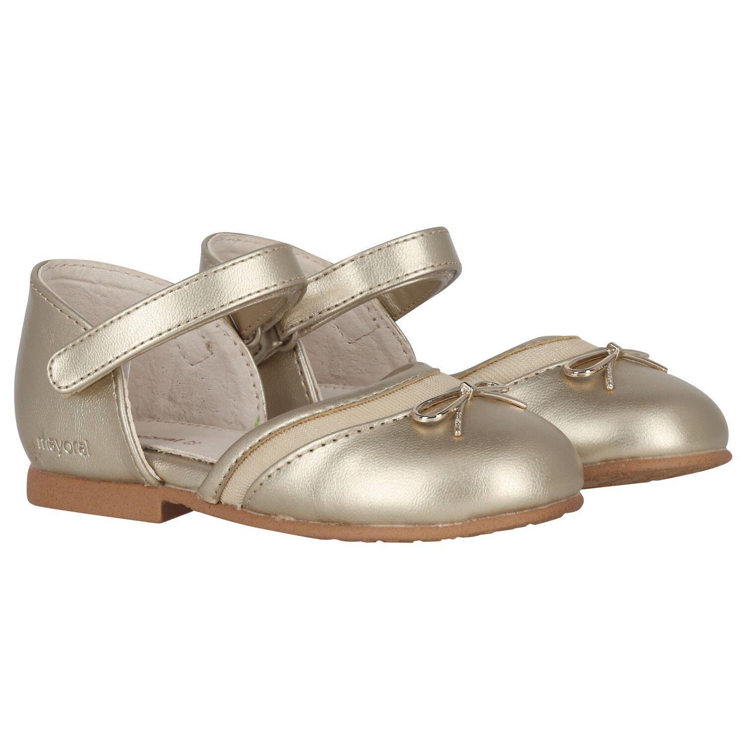 Younger Girls Gold Logo Shoes, 1, hi-res