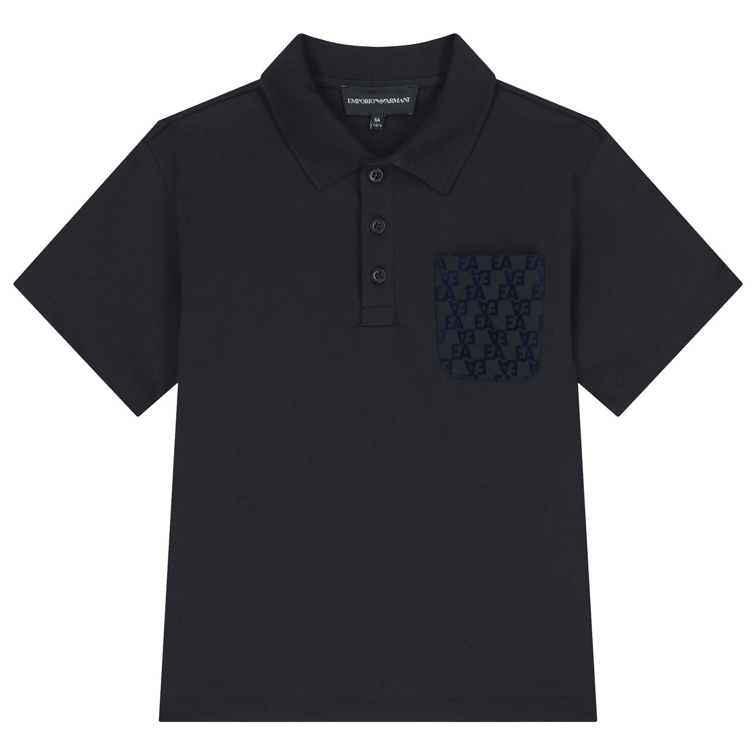 Boys Black Logo Polo Shirt, 1, hi-res