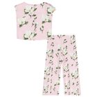 Girls Pink Floral Trousers Set, 1, hi-res