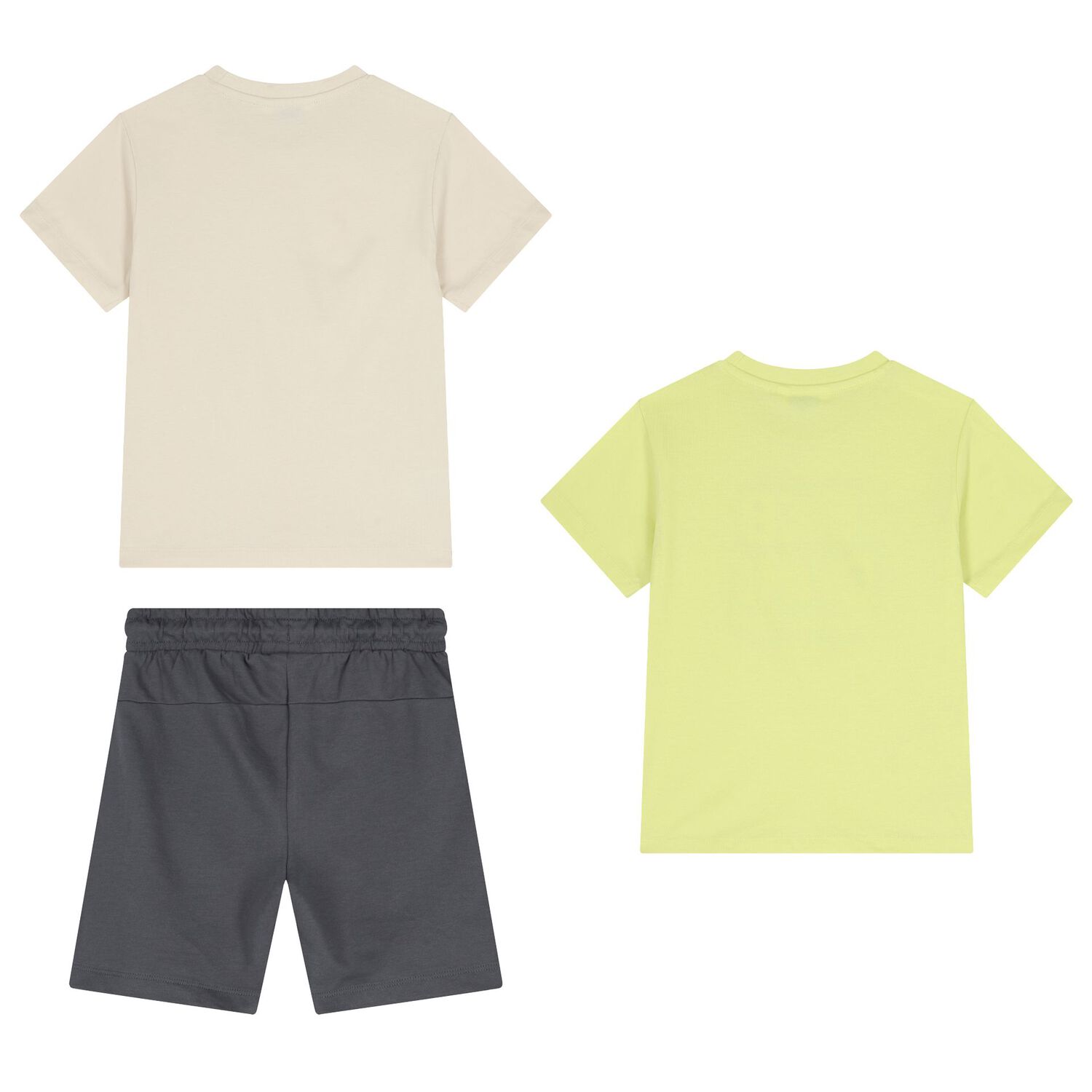 Boys Green, Beige & Grey Shorts Set, 2, hi-res