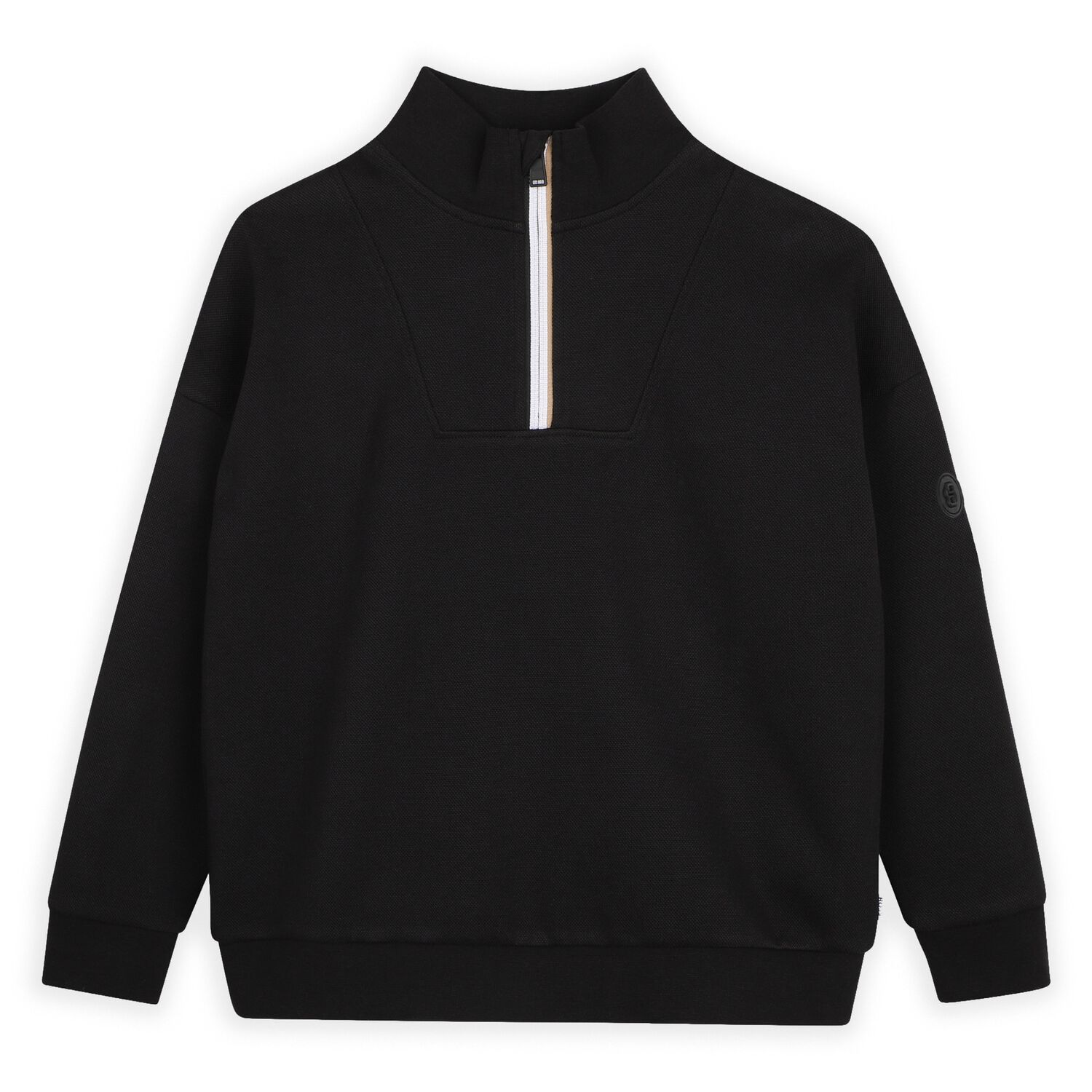 Boys Black Logo Sweatshirt, 1, hi-res