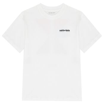 تي شيرت أبيض بشعار للأولاد