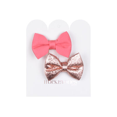 Girls Pink & Rose Gold  Hairclip Set